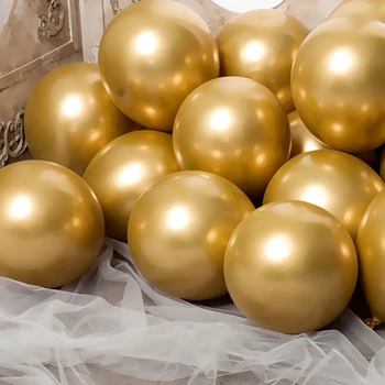 10/20 бр 12 инча сребърно-златни Лъскавите Метални Перлени Латексови Балони на Сватбени Аксесоари За Парти По случай рождения Ден на Балони Балон Globos