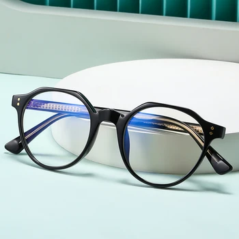 2022 Тенденция Сини Светлинни Блокер Мъжки Ретро Очила TR90 Антирадиационные Очила Дамски Кръгли Прозрачни Модерни Очила