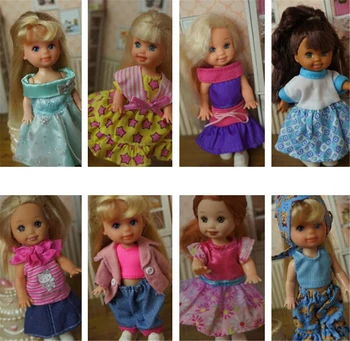 5 комплекта ръчно изработени Мини Кели Мини Челси Кукла Мода Смесен стил на Рокля за Кукла