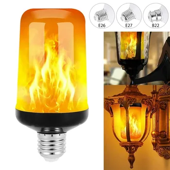 Led лампа с динамичен ефект на пламъка, Многорежимная Креативна царевичен лампа, Декоративни светлини За бар, ресторант, хотел, партита E27 E14 B22