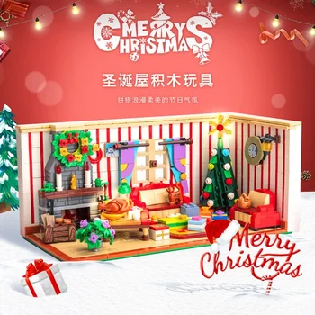 ZHEGAO QL1013 Коледна Къща на Сглобяеми Модулни Строителни Блокове, Тухли Creative Модел Детска Развитие Играчка за Коледен Подарък