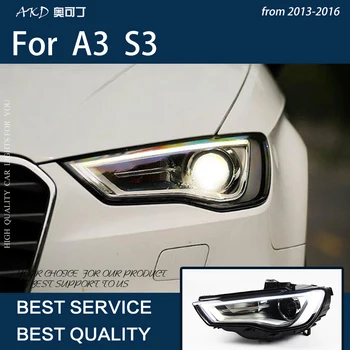 Автомобилни Фарове За Audi A3 8 В 2013-2016 S3 RS3 LED Автомобилно осветление В Събирането на Актуализация Висока Настройка на Обектива на Проектора Комплект Аксесоари