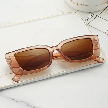 Безплатна доставка нов малък квадратен прост пълен кадър карамел цвят PC слънчеви тенденция слънчеви очила