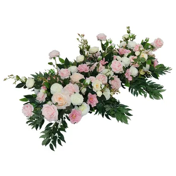 Изработена по поръчка арка с изкуствени цветя, разширен от висококачествен зелен лист избор на цветята броя на разположение на растенията стенни парти сватбен декор фон