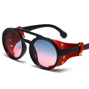 Нови Слънчеви Очила в стил пънк, Мъжки и Женски ретро Маркови и Дизайнерски Кръгли Слънчеви Очила, Модни Слънчеви Очила с UV400, Очила, Oculos De Sol