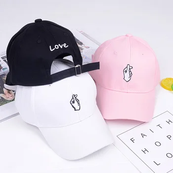 Розова Шапка, Мъжки Дамски бейзболна шапка на Хип Хоп Извити бейзболна шапка на Любовта Жест с Пръст Регулируема бейзболна шапка 2022 лятна шапка от слънцето