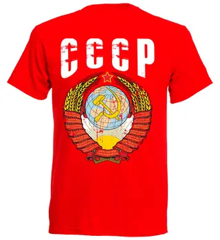 Тениска Памучен Мъжки С Къс Ръкав Гореща Лятна цена CCCP Russland Тениска Реколта Мъжки Футболист Модерен Класически