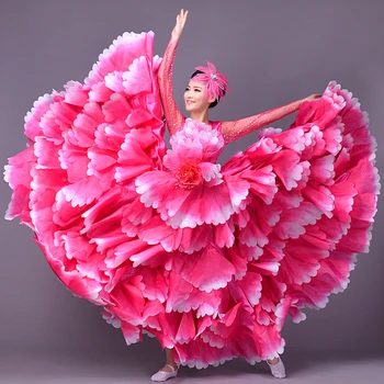 голяма люлка полата на жена възрастен цветен костюм Ново откритие танцово рокля етап танцови дамски рокли