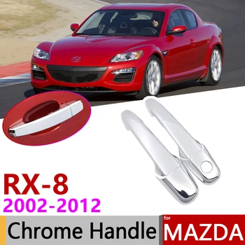 за Mazda RX-8 RX8 RX 8 от 2002 ~ 2012 Хромирана Врата копчето на Кутията автоаксесоари Етикети Тапицерия Комплект от 4 врати 2003 2005 2007 2009 2011